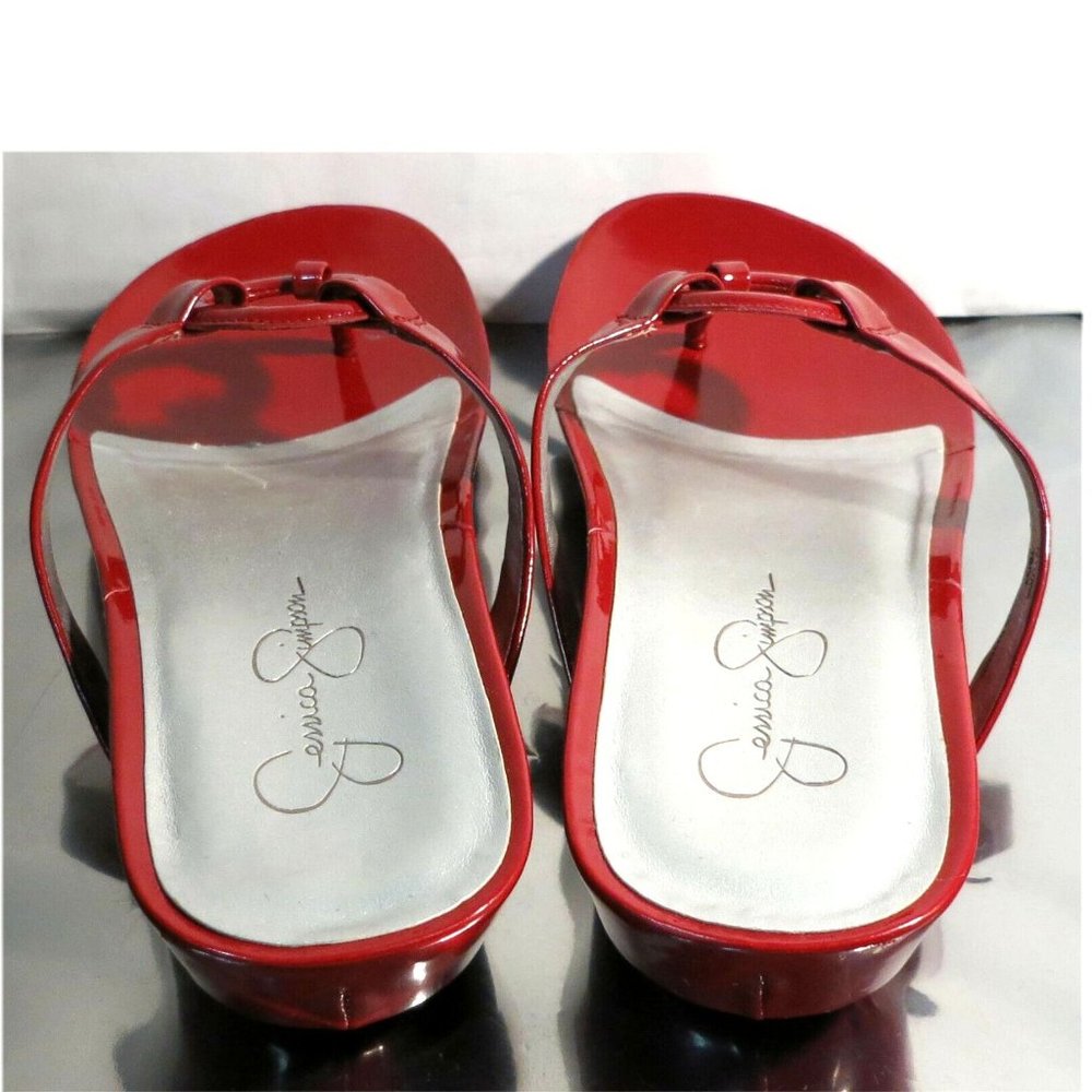 Jessica Simpson JS - Florie, Mesh Red Thong Style Flats / Sandals, Size 7B - Picture 8 of 9